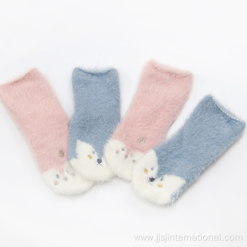 Fox Pattern Plush Children's Socks